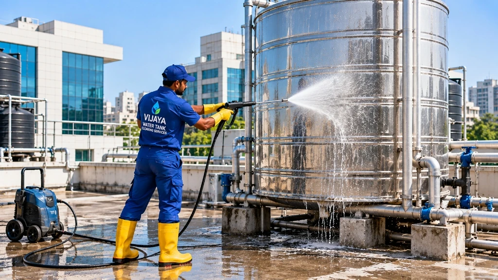 Commercial building water reservoir and tank cleaning