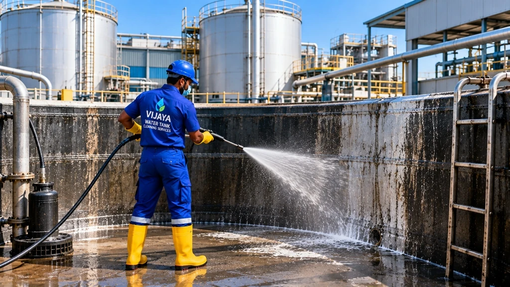 Industrial water reservoir and storage system maintenance