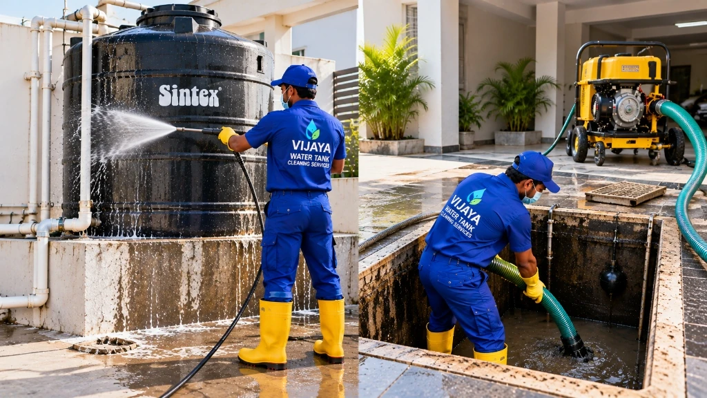 Combined Sump and Sintex water tank cleaning service